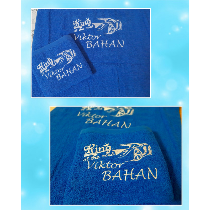 Набір іменних рушників лазня (70х140 см) + обличчя (50х90 см) бавовна Viktor Набір іменних рушників лазня (70х140 см) + обличчя (50х90 см) бавовна Viktor