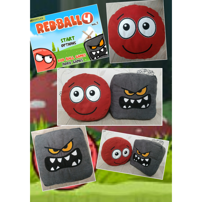 Подушки червоний м“яч і чорний квадрат