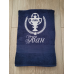 Іменний банний рушник бавовна 70х140см Іван темно-синій