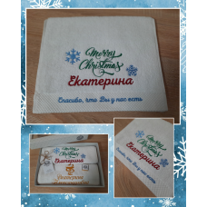 Саме рушник для рук бавовна 30х50 см Катерина Merry Christmas