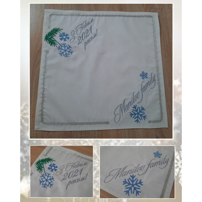 Серветка сервірувальна бавовна 40х40 Новорічна Серветка сервірувальна бавовна 40х40 Новорічна