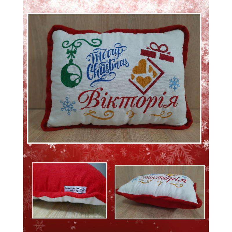 Іменна подушка Вікторія Різдво Іменна подушка Вікторія Різдво