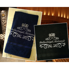 Іменний банний рушник бавовна 70х140см Aleksandr