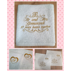 Набір іменних лицьових рушників бавовна 50х90 см Mr&Mrs