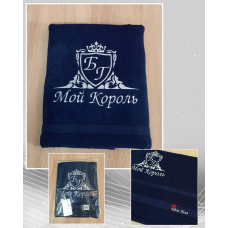 Саме лазневий рушник бавовна 70х140 см Мій Король