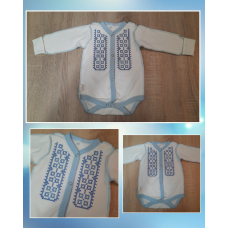 Вишиванка-бодик із блакитним кантом