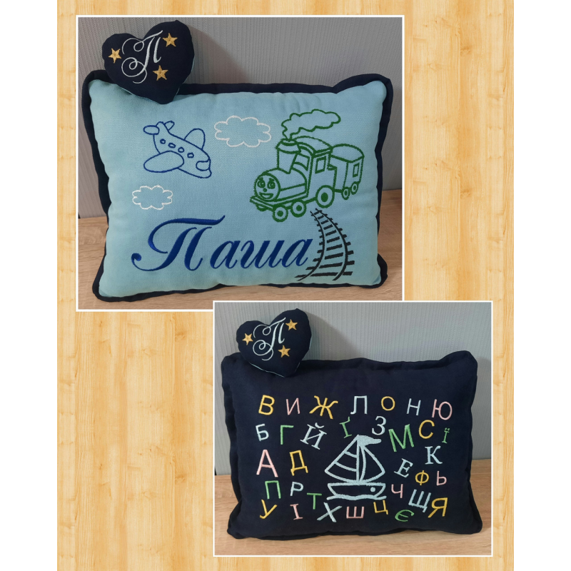 Іменна розвивальна подушка-метрика + алфавіт Паша