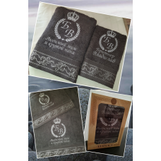 Набір іменних рушників лазня (70х140 см) + обличчя (50х90 см) бавовна Владислав