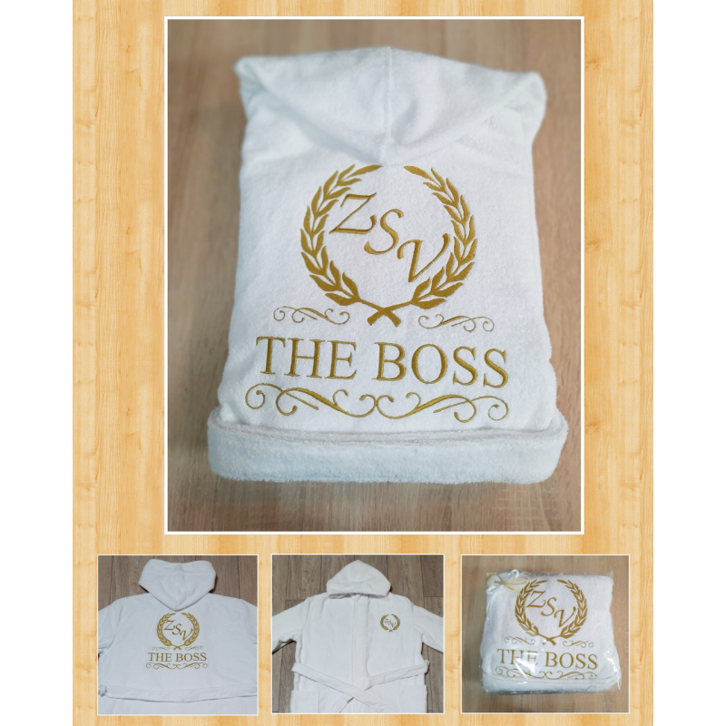 Іменний банний халат 100% бавовна The Boss Іменний банний халат 100% бавовна The Boss