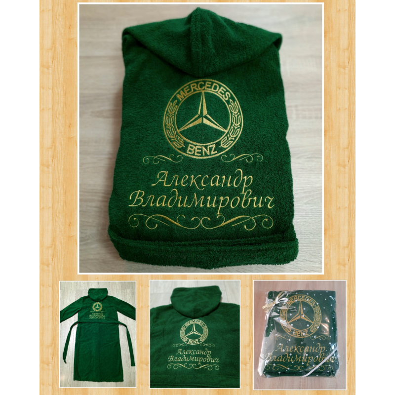 Іменний банний халат 100% бавовна Mercedes Benz Іменний банний халат 100% бавовна Mercedes Benz