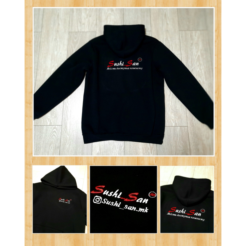 Виготовлення нашивки на худі Sushi San