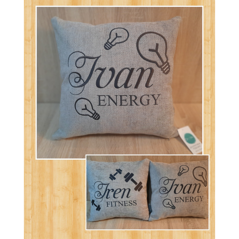 Іменна подушка Іван енергетик сірий Іменна подушка Іван енергетик сірий