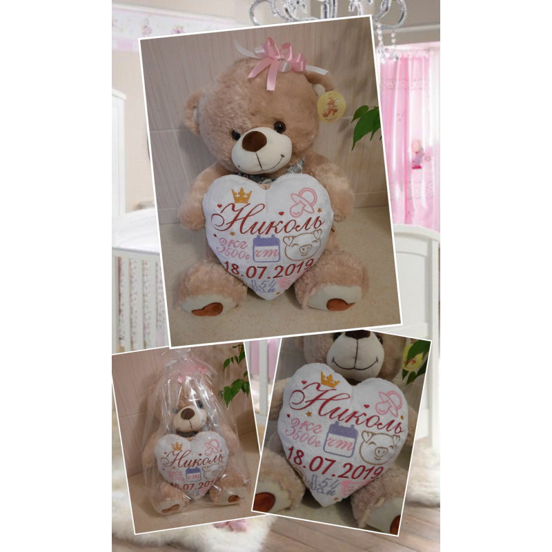 Ведмедик-метрика капучино великий 38 см Ніколь