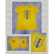 Футболка-вишиванка жіноча Валентина жовта 100% бавовна