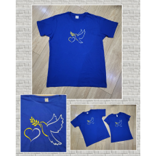 Іменна футболка пряма 100% бавовна з вишивкою Голуб миру