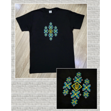Футболка-вишиванка пряма Алекс чорна 100% бавовна