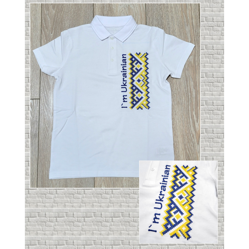 Футболка-поло-вишиванка сорочка до школи дитяча NEXT 100% бавовна I“m Ukr Футболка-поло-вишиванка сорочка до школи дитяча NEXT 100% бавовна I“m Ukr