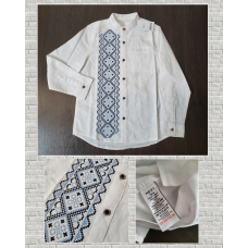 Сорочка-вишиванка для бавовня, льон + бузкова