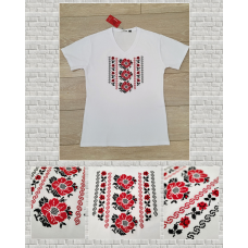 Футболка-вишиванка жіноча 100% бавовна Маки лакоста