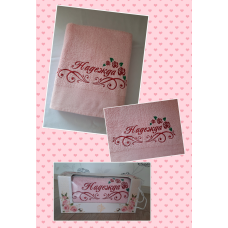 Саме лазневий рушник бавовна 70х140 см Надія троянди