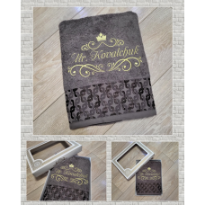 Преміум банний рушник бавовна 70х140см Mr кавовий