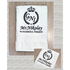 Банний рушник бавовна 70х140см Mr.N білий