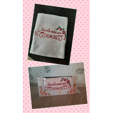 Саме лазневий рушник бавовна 70х140 см Людміла троянди