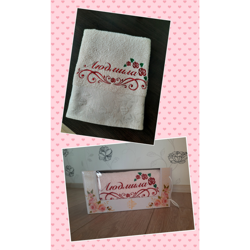 Саме лазневий рушник бавовна 70х140 см Людміла троянди Саме лазневий рушник бавовна 70х140 см Людміла троянди