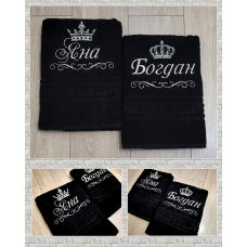 Набір банних рушників бавовна 70х140см Яна Богдан чорний