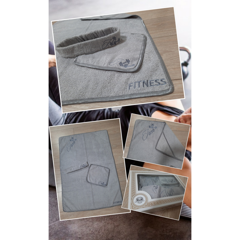 Саме махровий набір для фітнесу Iren: рушник на килимок, серветка, пов“язка Саме махровий набір для фітнесу Iren: рушник на килимок, серветка, пов“язка