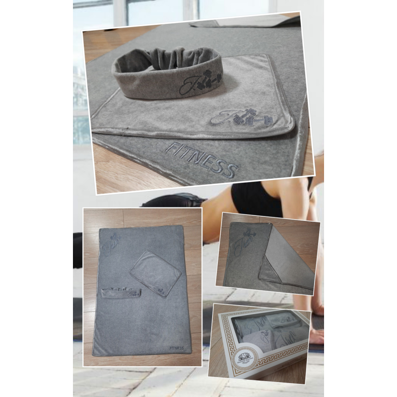 Саме велюровий набір для фітнесу Iren: рушник на килимок, серветка, пов“язка Саме велюровий набір для фітнесу Iren: рушник на килимок, серветка, пов“язка