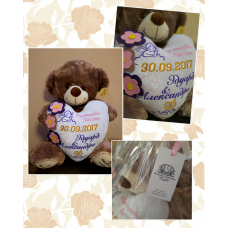 Ведмедик-метрика капучино великий 38 см Річниця весілля